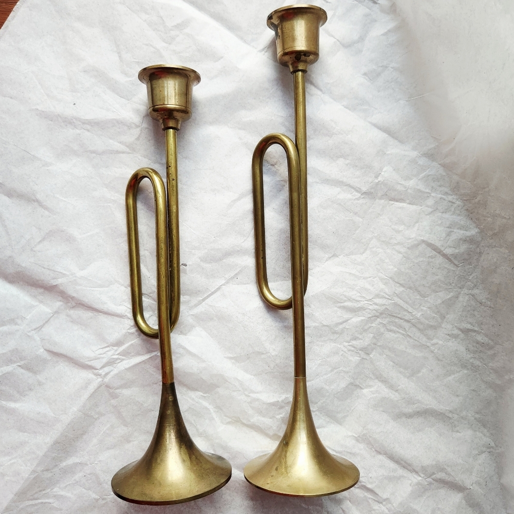 Vintage Brass Candle Holders